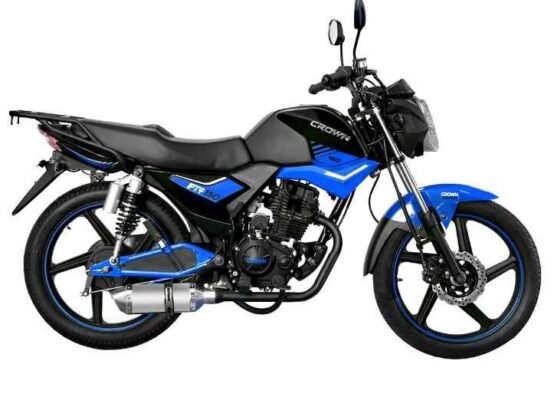 Crown Fit 150 Fighter Sports Bike blue full side view