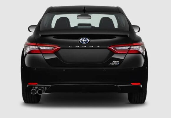 Toyota Camry Hybrid Sedan XV70 black full rear view