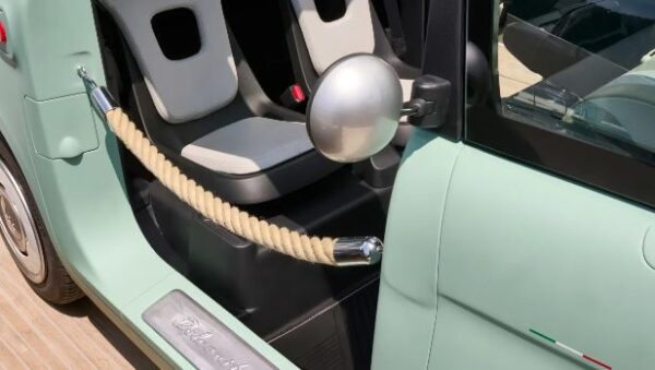 Fiat Topolino A Retro Inspired EV side mirror and seats