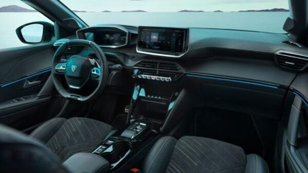 Peugeot e 208 A Stylish Facelift and Electrification front cabin interior view