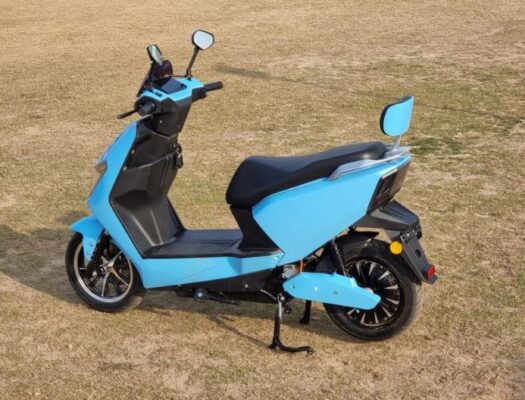 Road Prince Zeus Electric Scooty blue color full view