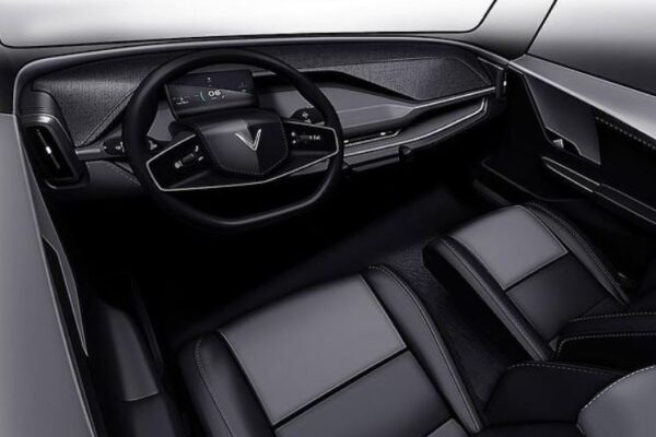 vinfast vf3 small electric suv front cabin interior view