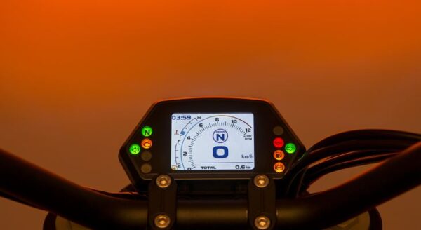 Benelli 502c Cruiser Motorcycle instrument cluster view