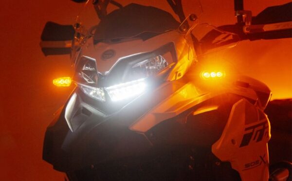 Benelli TRK 502 Tourer Sports Motorbike front headlamp view