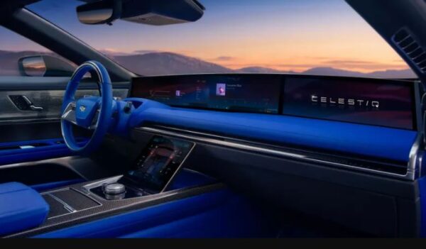 Cadillac Celestiq ultra luxury Sedan front cabin interior view