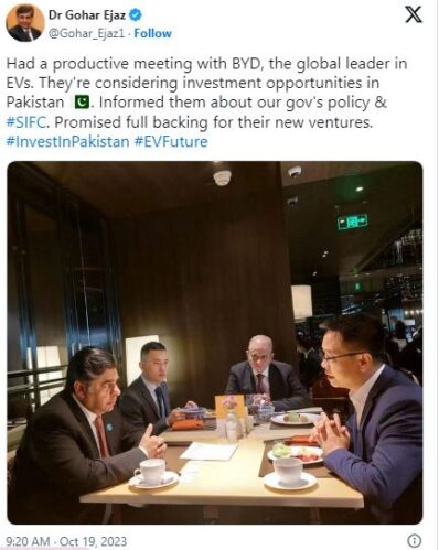 BYD's Possible Investment in Pakistan