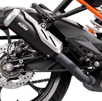 KTM RC 390 Sports Bike Rear wheel and exhaust view