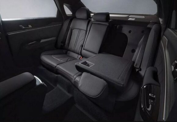 Kia K5 sedan 5th generation 2nd row seats view