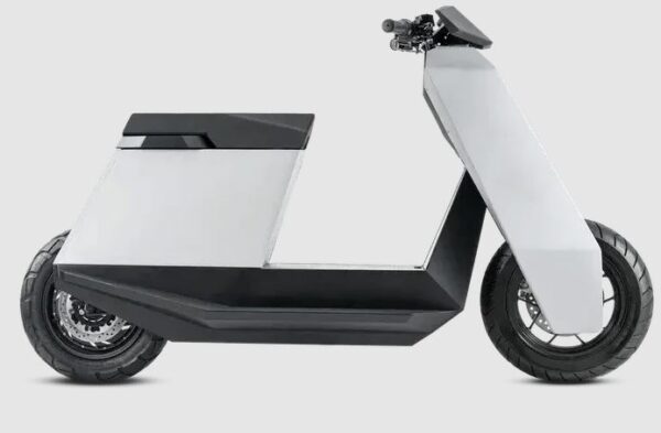 New Electric Scooter Inspired by Tesla Cybertruck full side view
