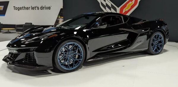 Corvette ZR1 Ultimate V8 Supercar with 1,064 HP in black full side view