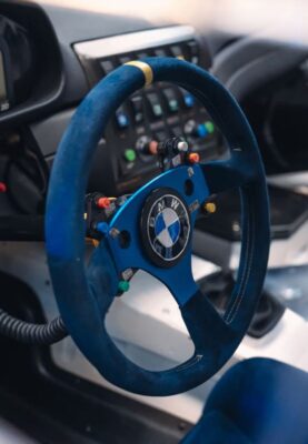 BMW Reveals Real Life M3 GTR from Need for Speed, Iconic Car Makes Its Debut steering wheel design