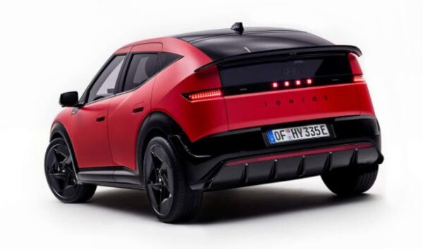 Hyundai Ioniq 3 electric side and rear view