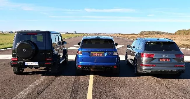 Mercedes-AMG G63 Beat Range Rover SVR & Audi SQ7 in A Drag Race