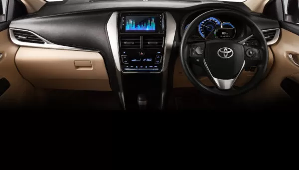2020 Toyota Yaris Dashboard and infotainment screen View