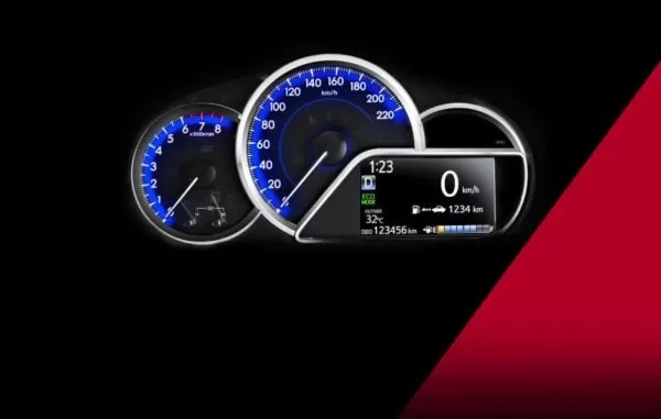 2020 Toyota Yaris information meters