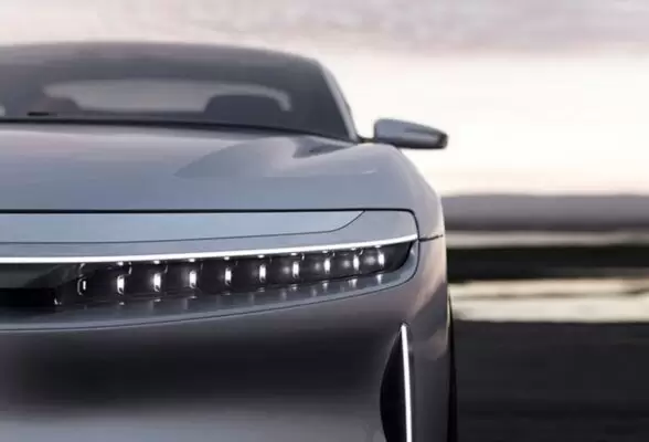 Lucid Air All Electric vehicle front headlamps