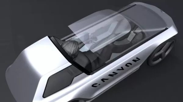 Canyon Capsule Revolutionary e bike car concept from inside Canyon Capsule Revolutionary e bike car concept from inside