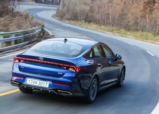 5th Generation KIA optima Sedan Blue Rear view