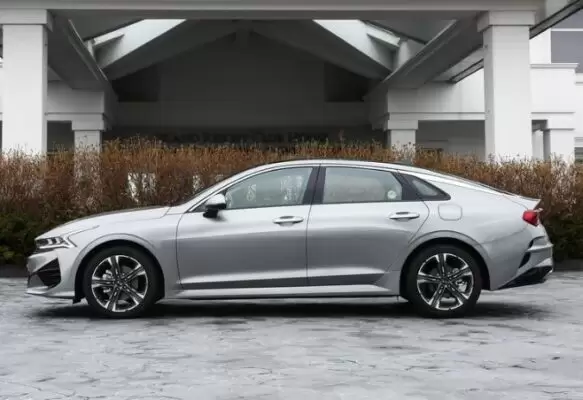 5th Generation KIA optima Sedan silver full side view