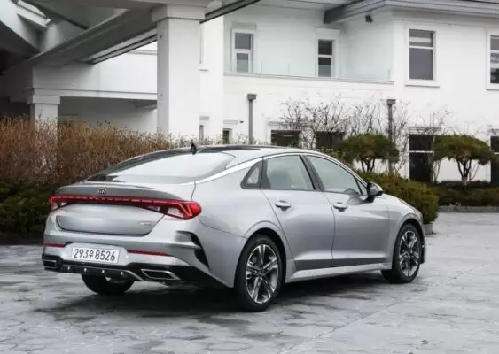 5th Generation KIA optima Sedan silver rear side view