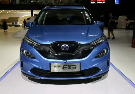 1st Generation BAIC EX3 EV blue front close view