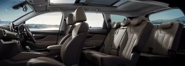 4th Generation Hyundai Santa Fe Luxury SUV full interior cabin view