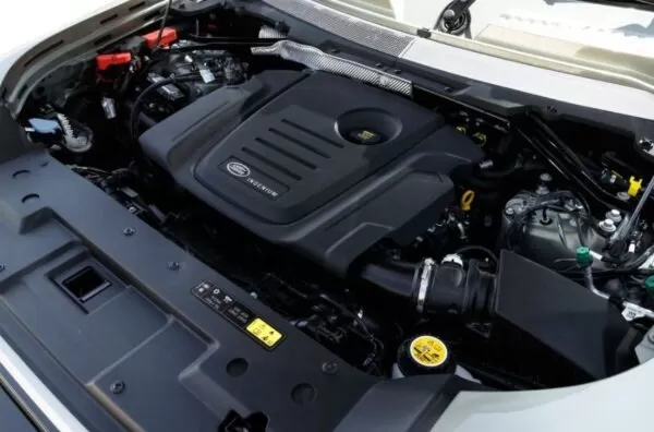 Latest generation Land Rover Defender SUV engine view