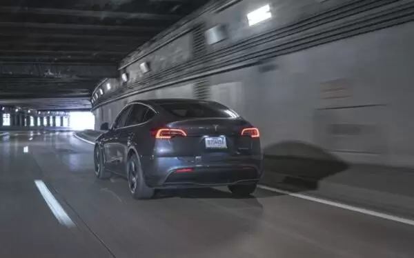 Tesla Model Y Smart SUV beautiful Rear view