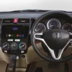 5th Generation Honda City Sedan steering wheel and infotainment screen view