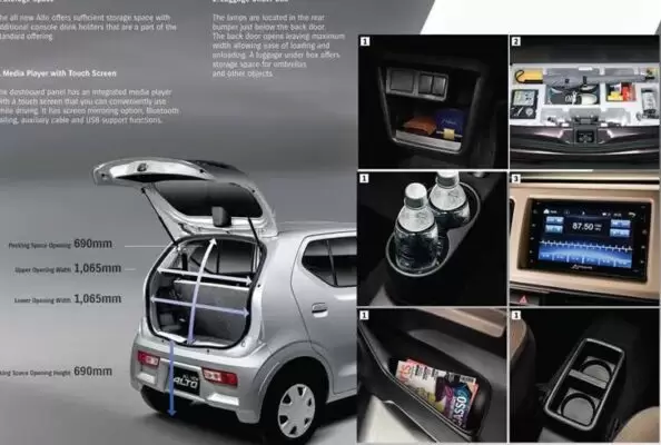 8th Generation Suzuki Alto Hatchback interior features