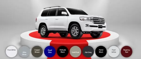 J200 Toyota Land Cruiser SUV available colors