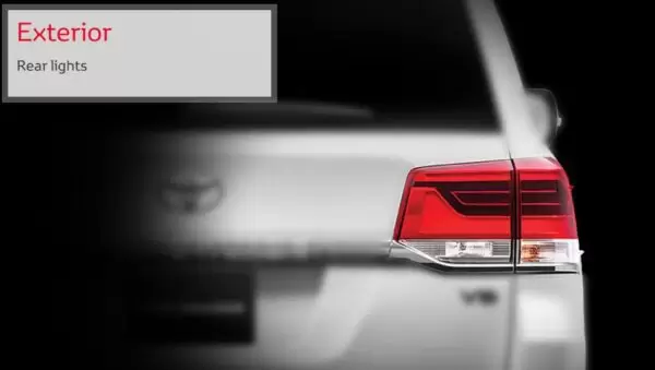 J200 Toyota Land Cruiser SUV tail lamps close view