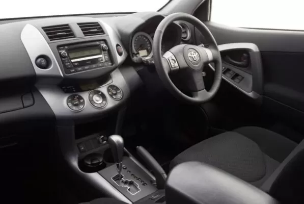 3rd generation Toyota Rav4 SUV front cabin interior view