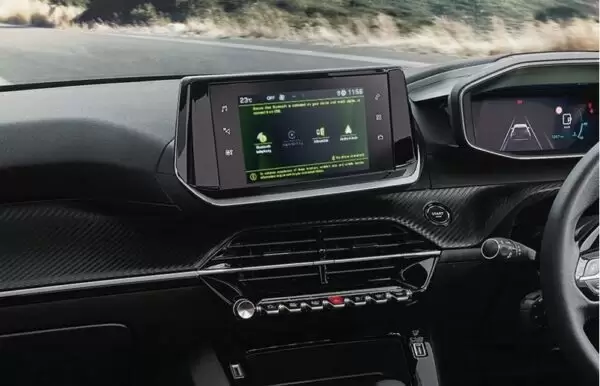peugeot 2008 suv 2nd generation infotainment screen close view