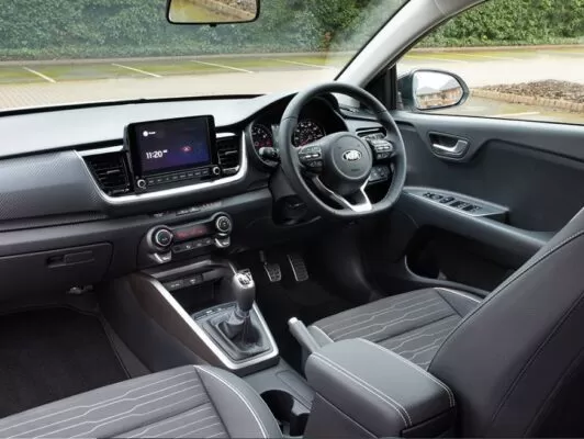 1st generation kia stonic small suv front cabin interior view