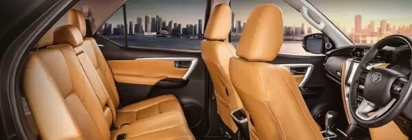 2nd generation facelifted toyota fortuner suv full interior cabin view