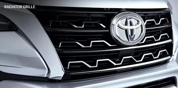 2nd generation facelifted toyota fortuner suv radiator grille close view