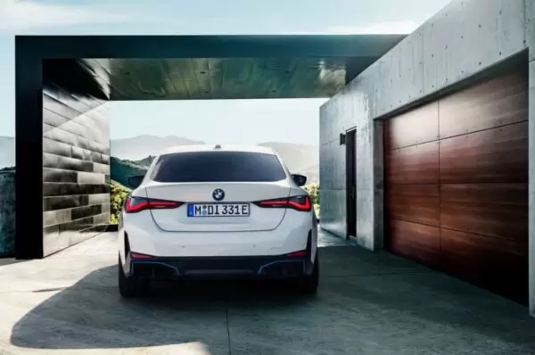 BMW i4 EV 1st generation sedan full rear view