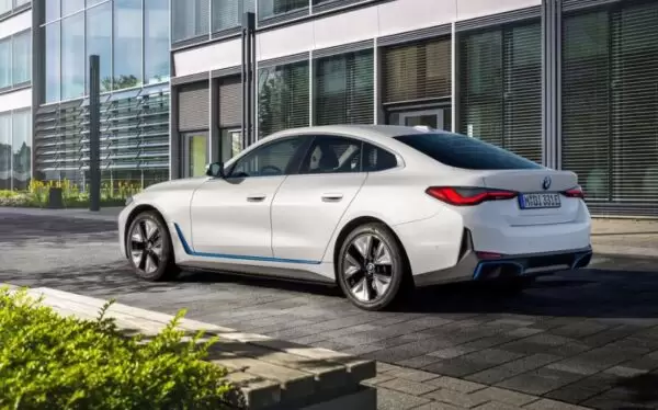 BMW i4 EV 1st generation sedan nice side and rear view