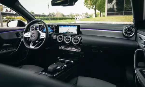 Mercedes Benz A Class 4th Generation sedan front cabin interior view