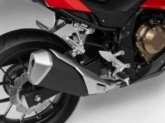 honda cbr 500r heavy bike exhaust view