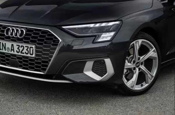Audi A3 Sedan 4th Generation headlamp and grille close view