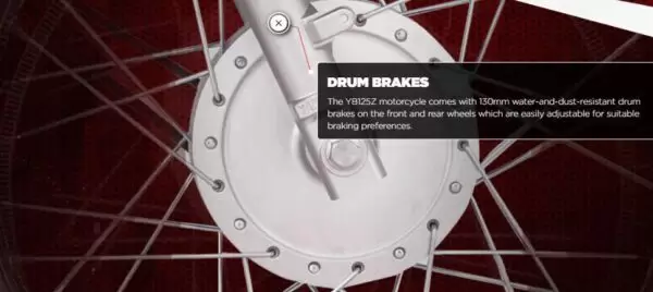 Yamaha YB 125 Z Motor Bike drum brakes