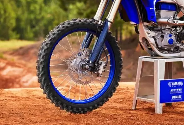 Yamaha YZ450F Motocorss Motorcycle front wheel view