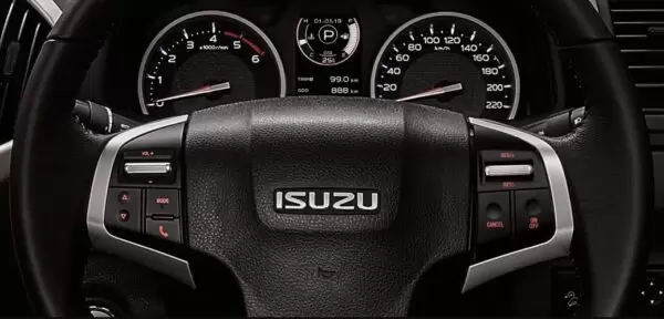 Isuzu D Max V Cross Pickup Truck 2nd Gen facelift instrument cluster and steering controls view