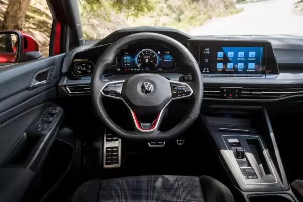 Volkswagen Golf GTI Hatchback car 8th Generation front cabin interior view
