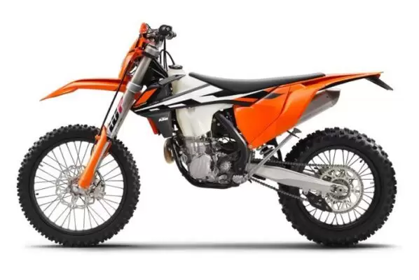 KTM 450 EXC enduro off road motorcycle full side view