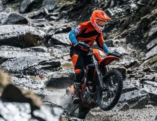 KTM 450 EXC enduro off road motorcycle in the dirt