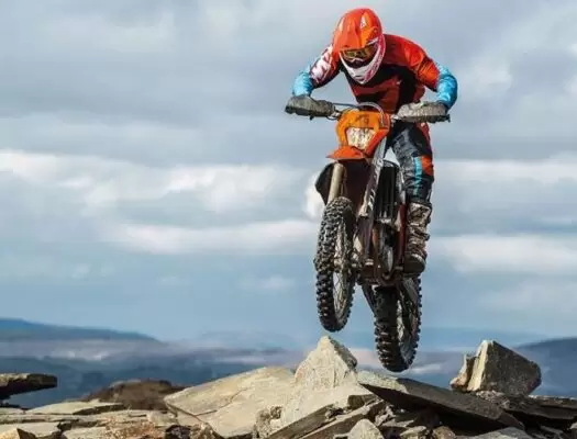 KTM 450 EXC enduro off road motorcycle on the hill