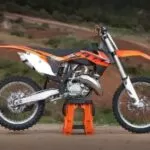 ktm 125 SX off road sports motorcycle full side view